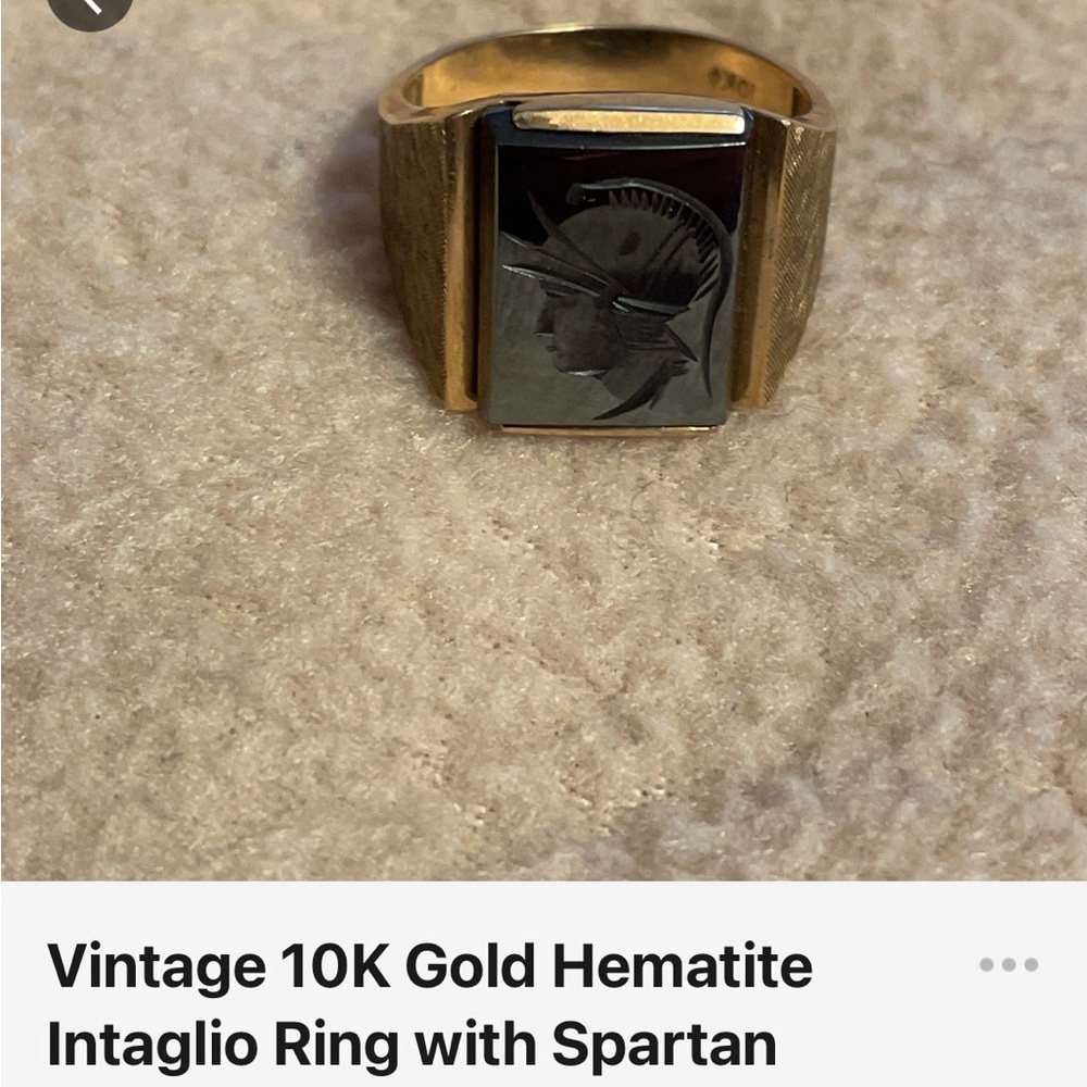 Men's Gold and Silver Spartan Intaglio Ring
